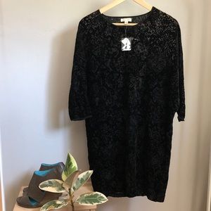 Sheer burnt velvet dolman sleeve dress from Urban